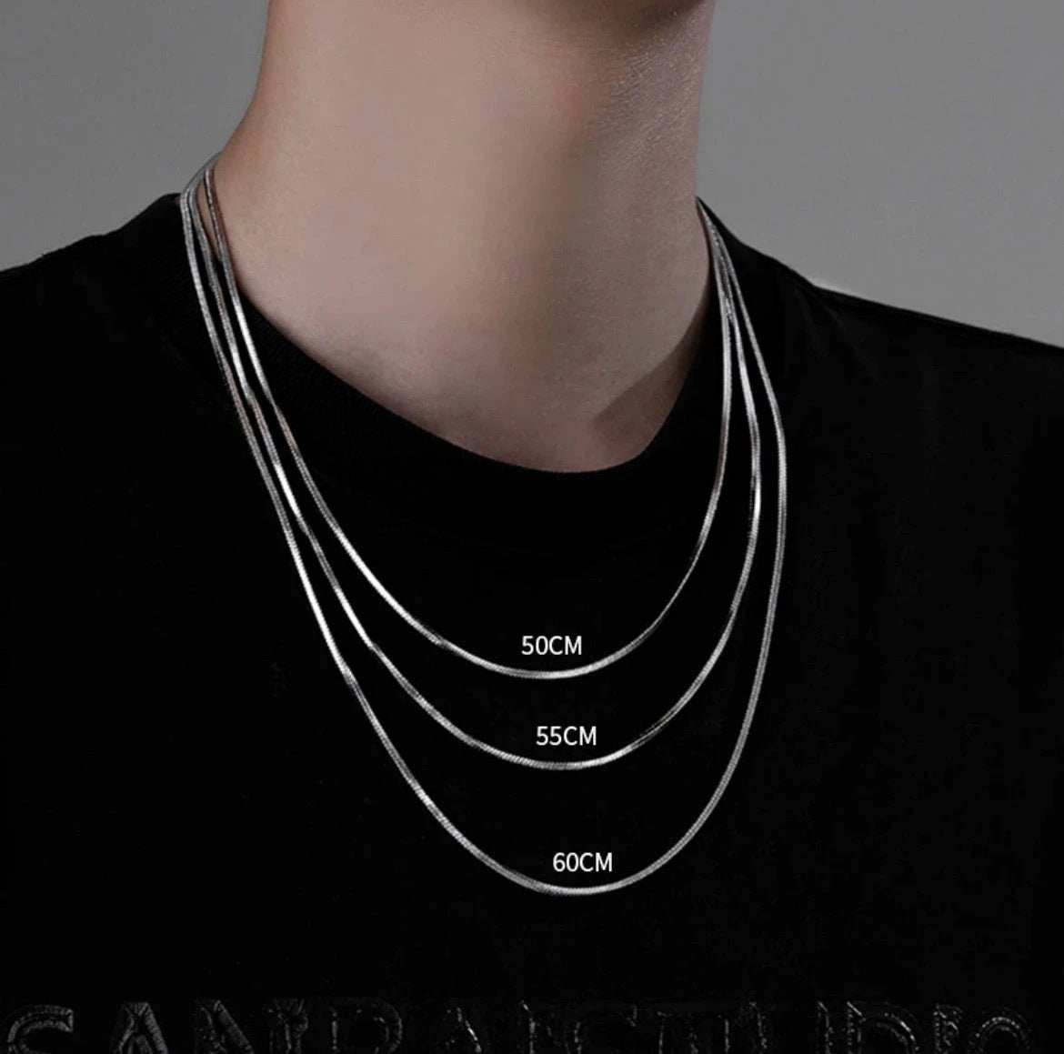 Titanium Steel Snake Chain Necklace For Men by GJG Denim
