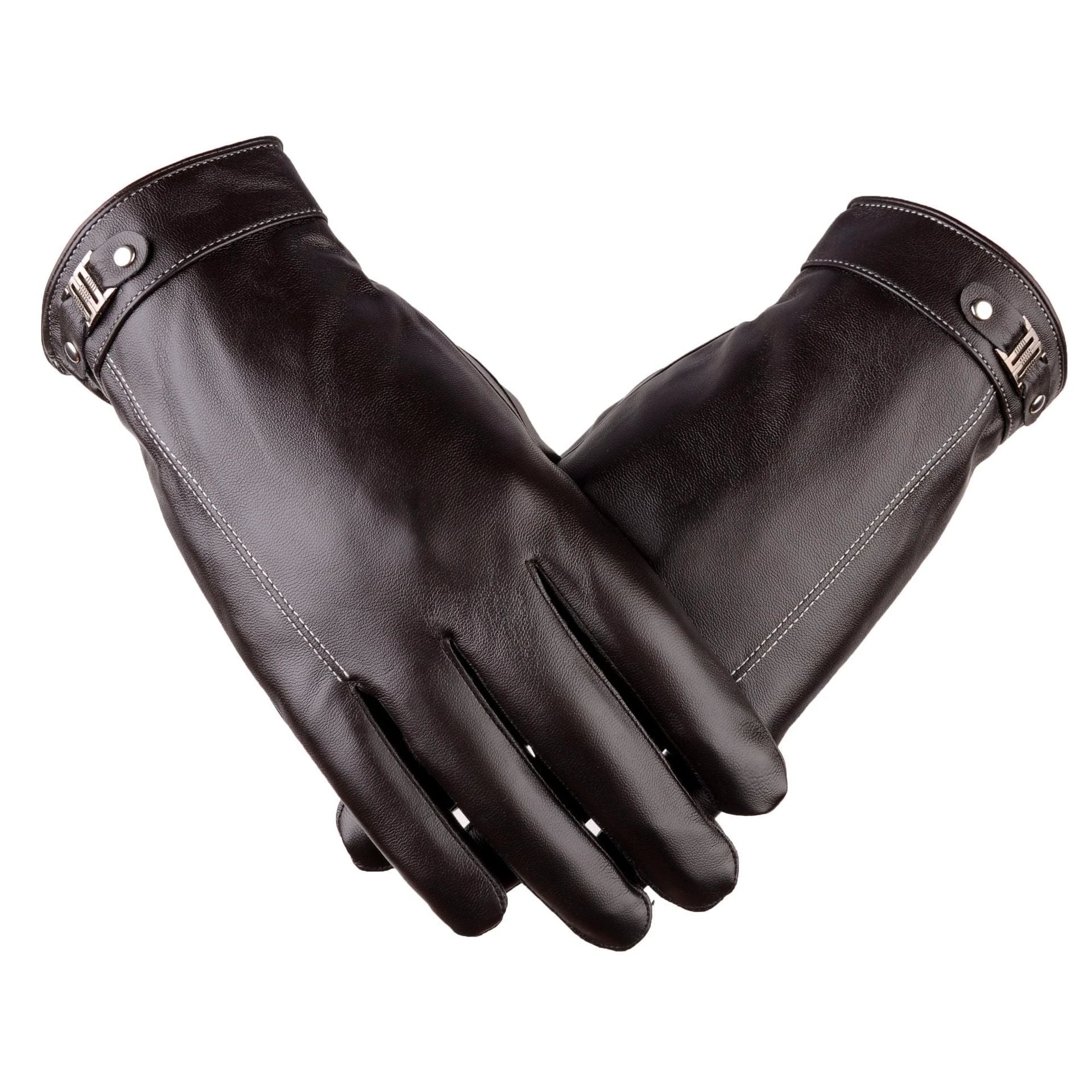 Men's Thick Fleece-lined Warm Touch Screen Gloves by GJG Denim