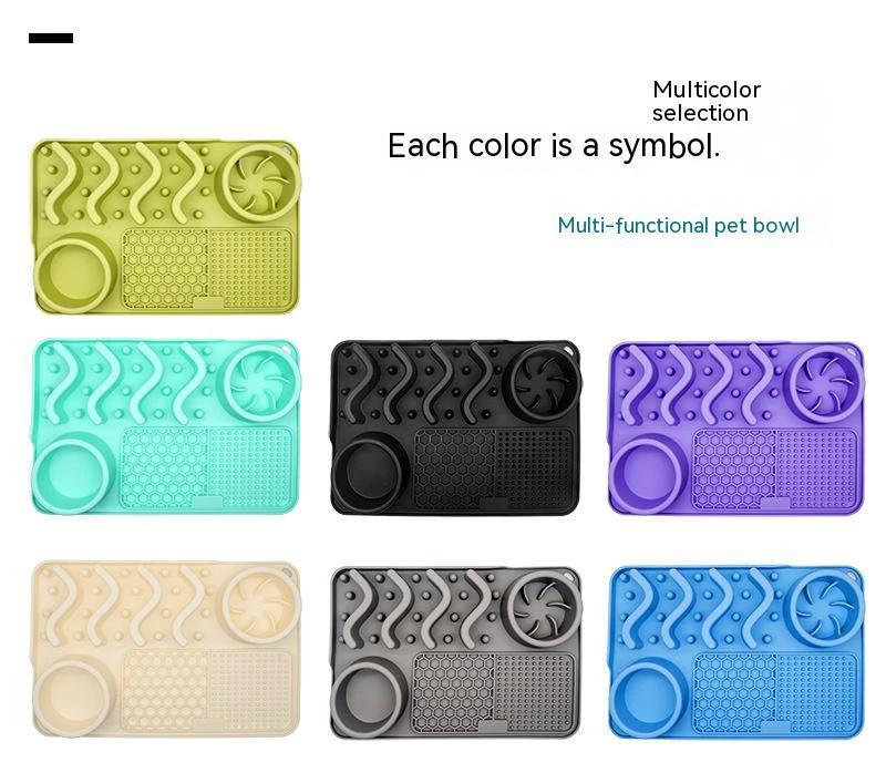 Dog Silicone Licking Pad Pet Licking Mat Silicone Smelling Mat Multifunctional Food Bowl Pets Supplies by GJG Denim