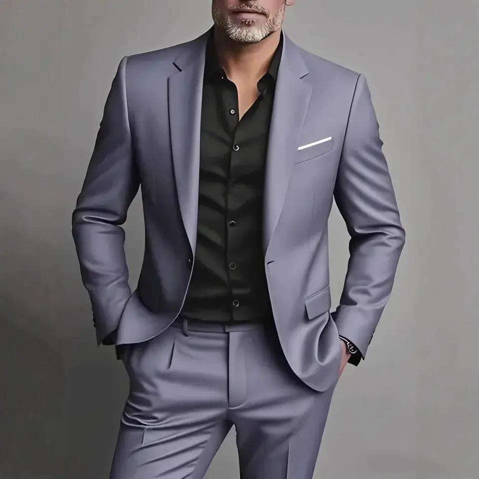 Men's Business-Casual Two-Piece Suit by GJG Denim