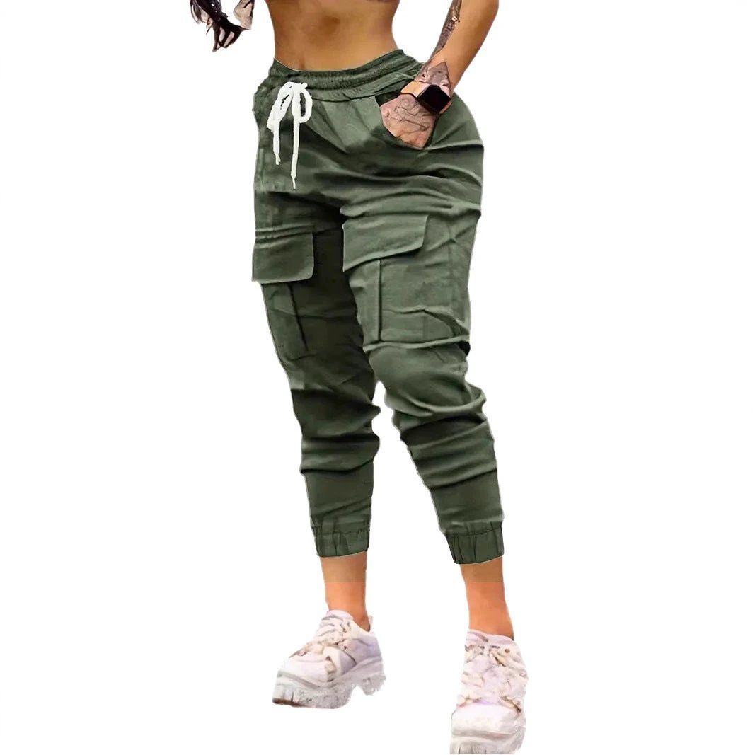 Plus Size Fashion Drawstring Bag Pocket Casual Working Pants by GJG Denim