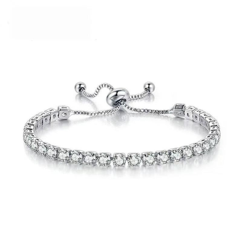 Simple Stainless Steel Material Square Zircon Crystal Bracelet by GJG Denim