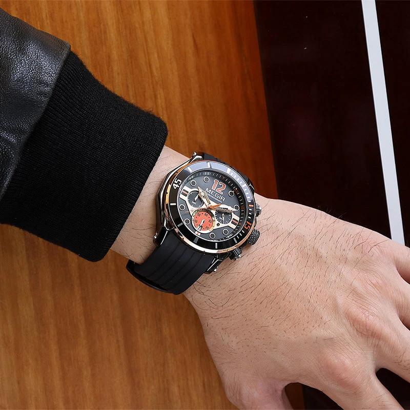 Multifunctional Timing Luminous Waterproof Silicone Sports Watch For Men by GJG Denim