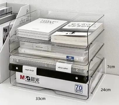 Desktop Storage Box Transparent Acrylic Desk Storage Rack by GJG Denim