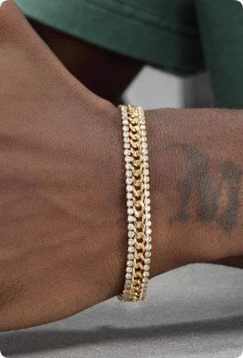 Men's Gold Tennis Bracelet by GJG Denim