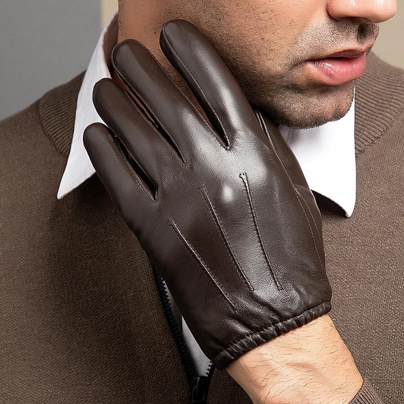 Genuine Sheep Skin Fleece Lined Gloves For Men by GJG Denim