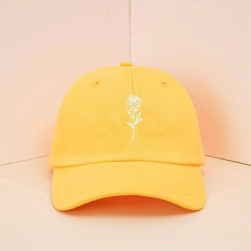 Men's Casual Simple Rose Washed Baseball Cap by GJG Denim