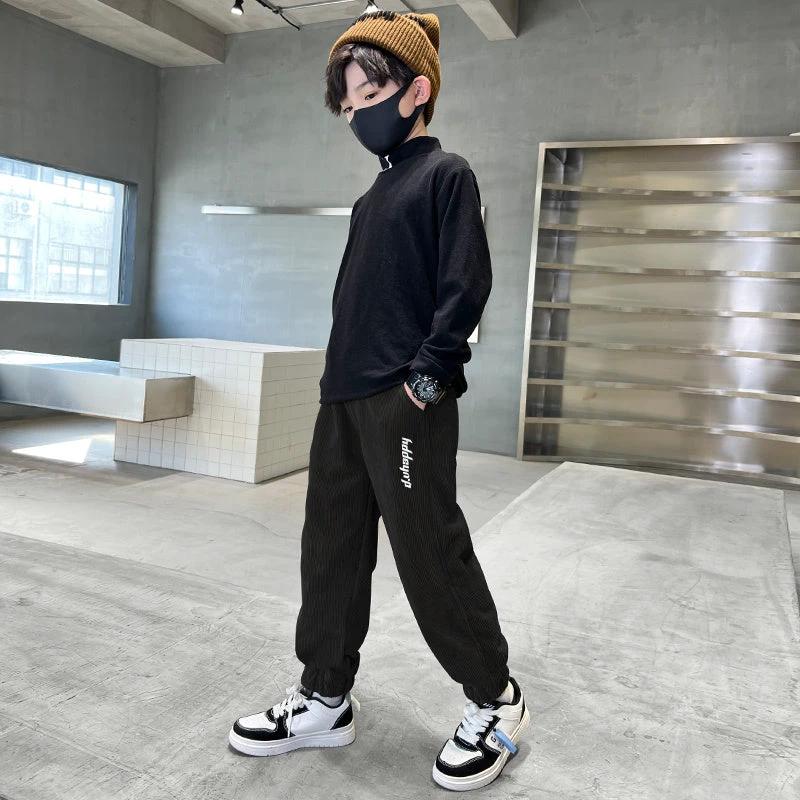 Children's Pants, Boys' Pants, Spring And Autumn Collection 2025 New Style Wholesale, Large Children's Sports Pants, Export Long Pants, Trendy Corduroy Cross-border by GJG Denim