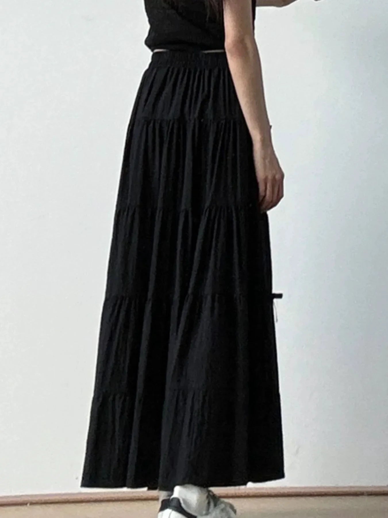 Tiered Elastic Waist Maxi Skirt by Lady Ros