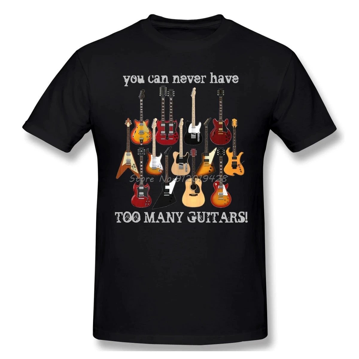 Men's Electric Guitar Cotton T-shirt by GJG Denim