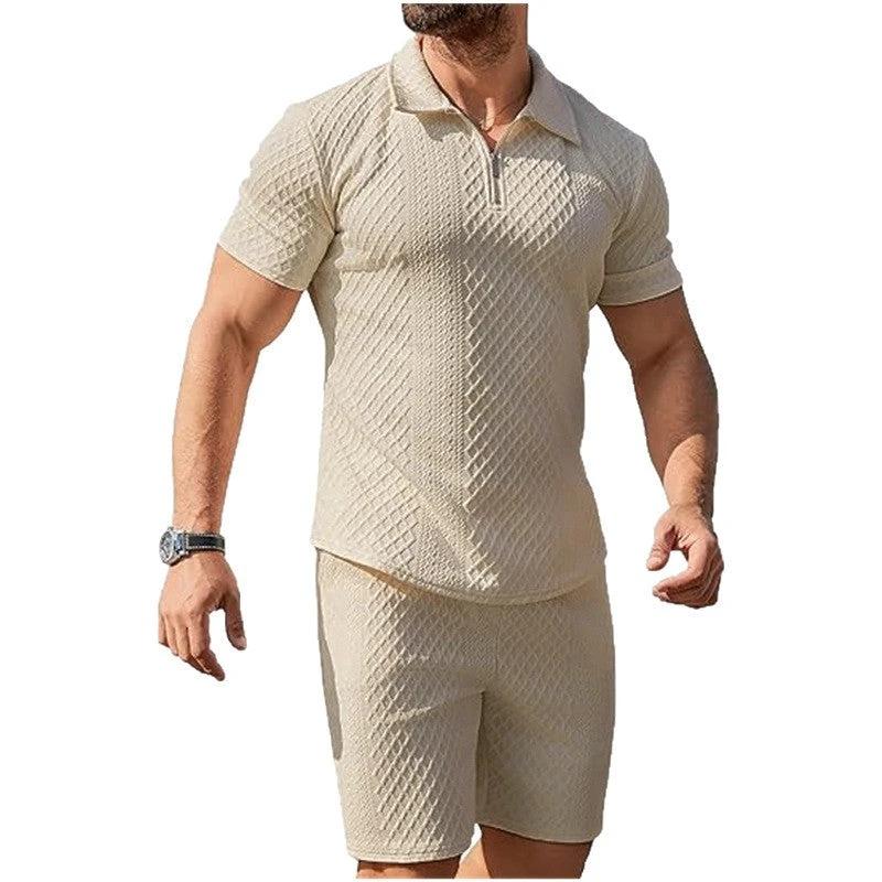 Fashion Personality Men's Shorts Casual Two-piece Suit by GJG Denim
