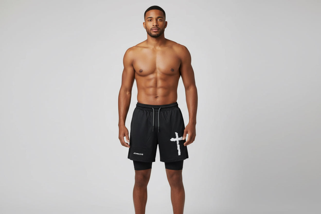 3D Digital-printed Shorts With A Double-layer Design For Men by GJG Denim