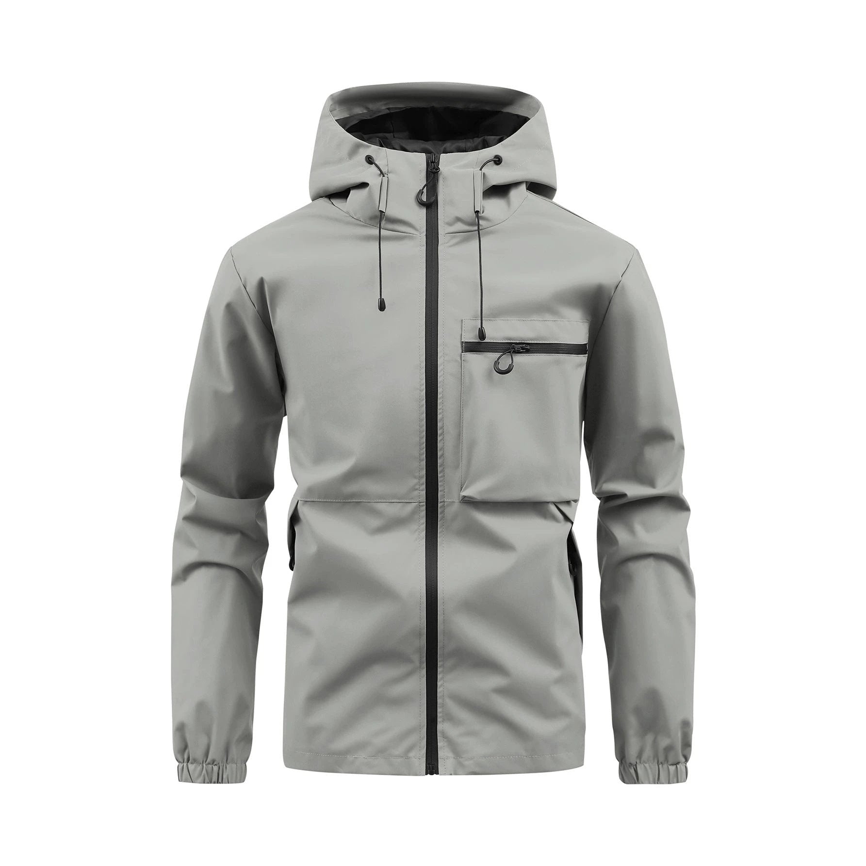 Men's Fashion Casual Hooded Solid Color Multi-pocket Work Pants Outdoor Coat by GJG Denim