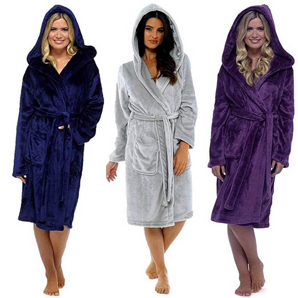 Women's Long Bathrobe With Belt by GJG Denim