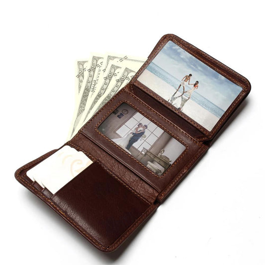 Men's Ultra-thin Leather Wallet by GJG Denim