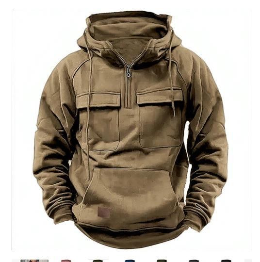 Men's Zip-up Hoodies Sweatshirt With Drawstring And Pocket Design Fashion Casual Sports Sweatshirt by GJG Denim