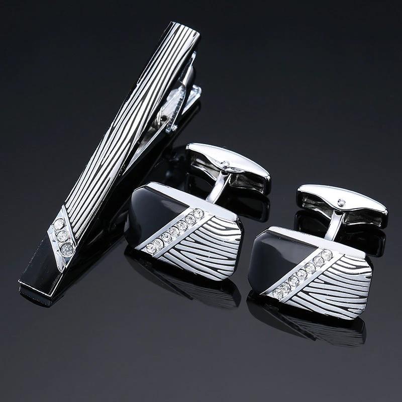 Men's Tie Clip and Cufflinks Set by GJG Denim