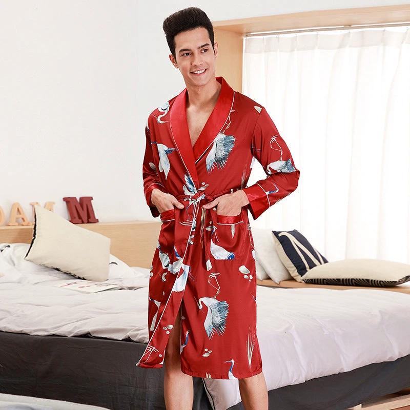Long-Sleeve Men's Bathrobe by GJG Denim