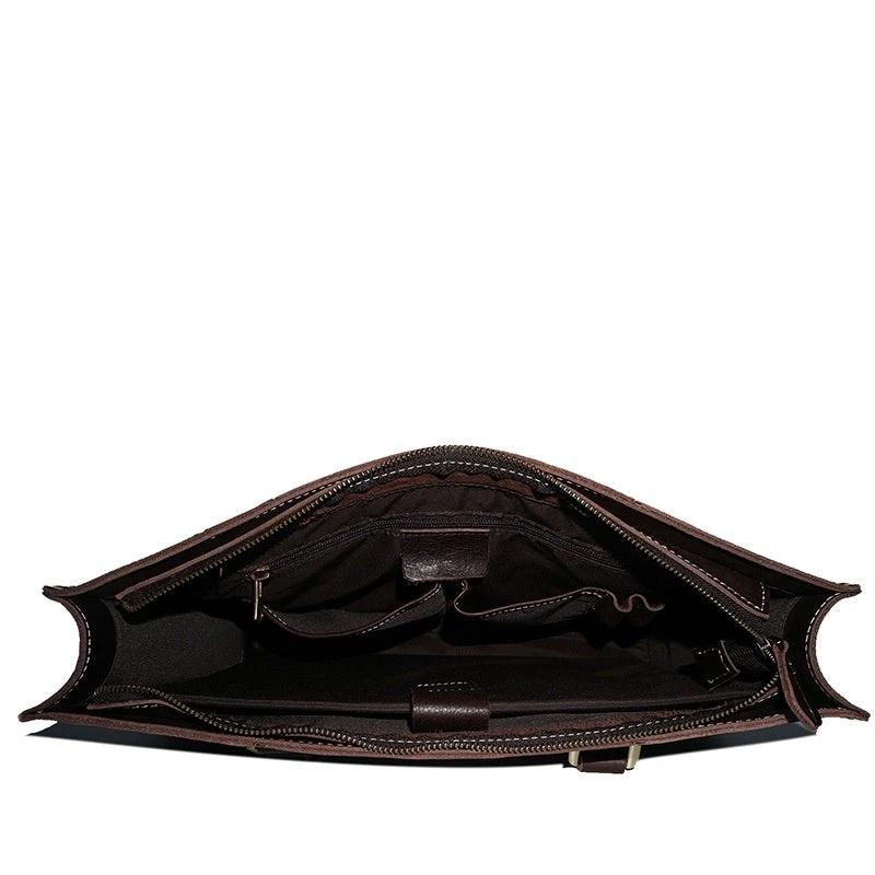Men's Leather Shoulder Messenger Bag by GJG Denim