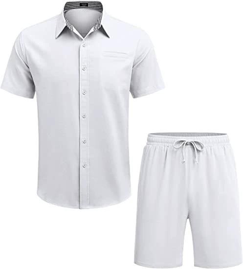 Men's Fashion Casual Shirt Shorts Set by GJG Denim