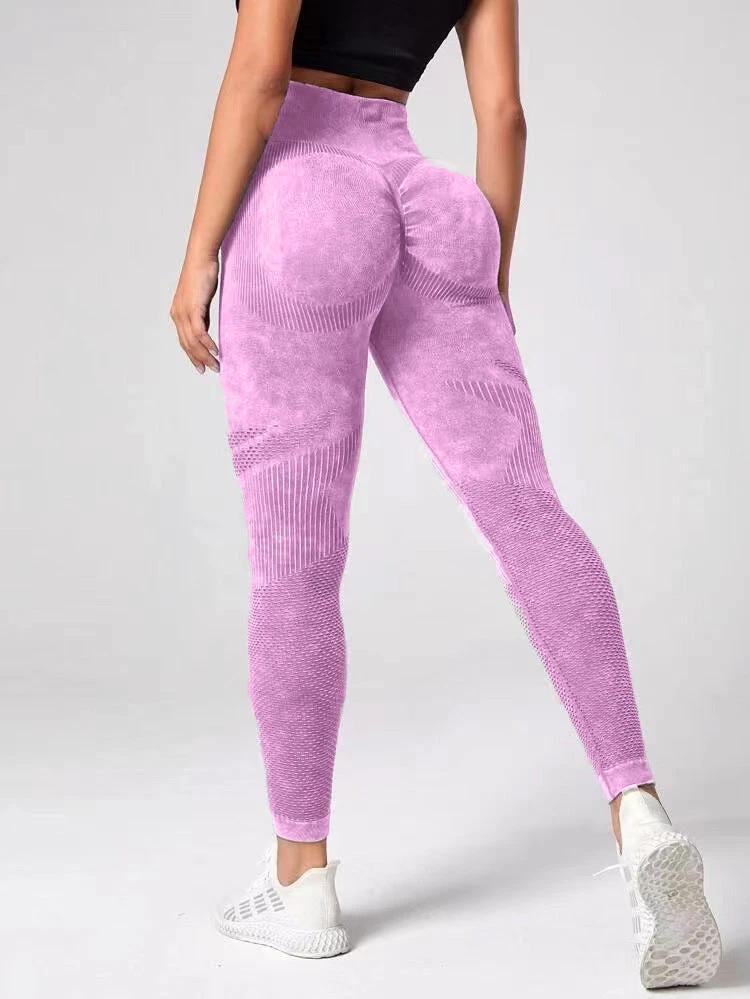 Hollow Design Seamless Leggings High Waist Hip Lifting Running Sports Fitness Yoga Pants Fashion Womens Clothing by GJG Denim