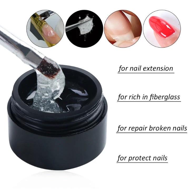 Creacked Repair Glue Nail Fiber Silk Extension Gel Fiberglass Poly UV Builder Gel Polish Manicure Art Prolonged Tool by GJG Denim