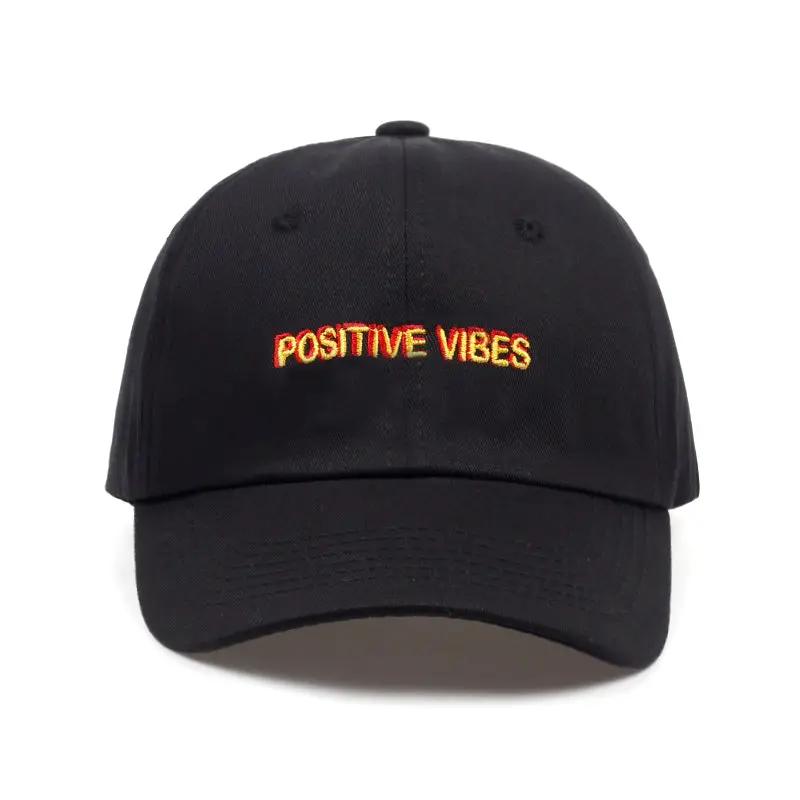 Men's "Positive Vibes" Cotton Embroidered Baseball Cap For Men by GJG Denim