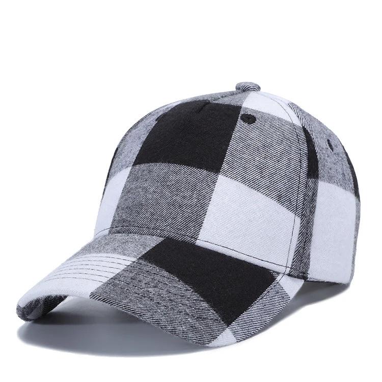 Checkered Peak Baseball Hat For Men by GJG Denim