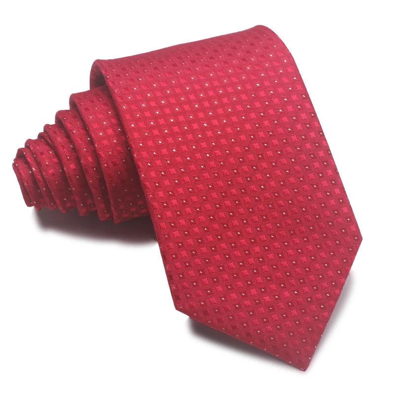 Men's 8CM Polyester Jacquard Striped Ties by GJG Denim
