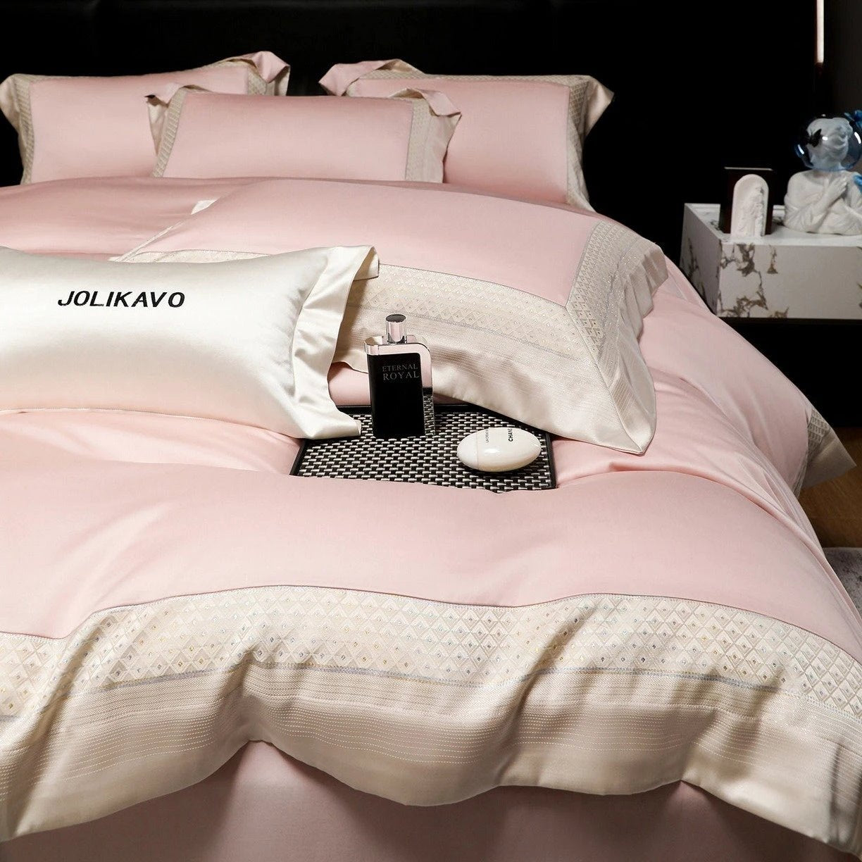Sateen Long-staple Cotton Four-piece Duvet Cover Set by GJG Denim