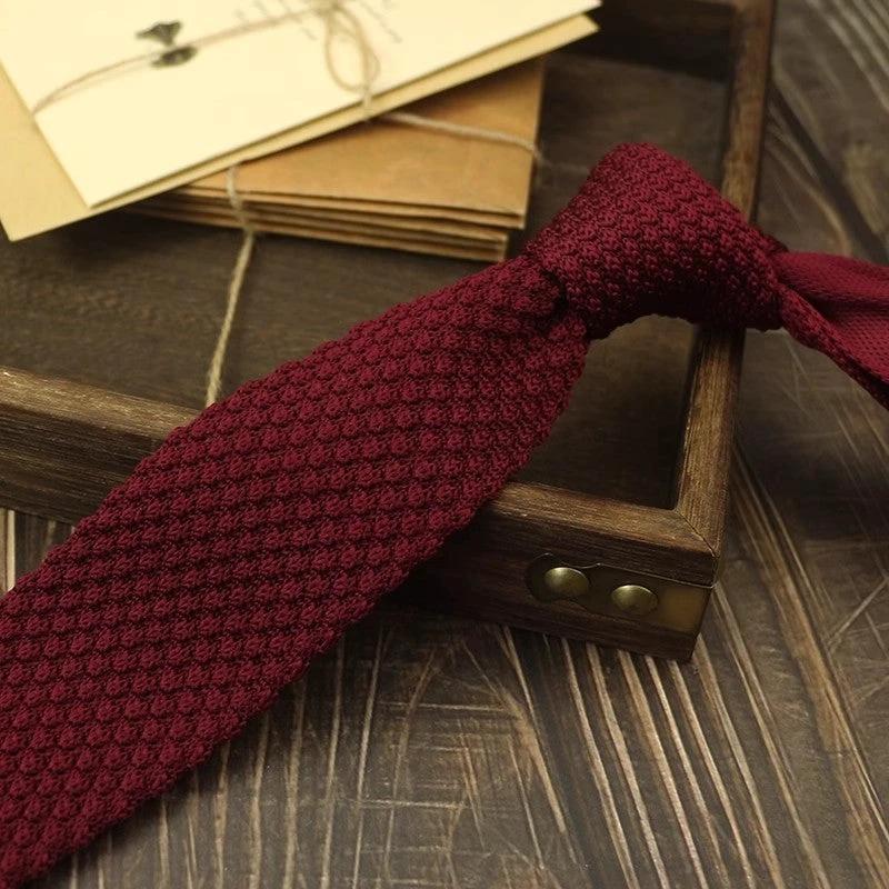 Narrow Woolen Knitted Tie For Men by GJG Denim