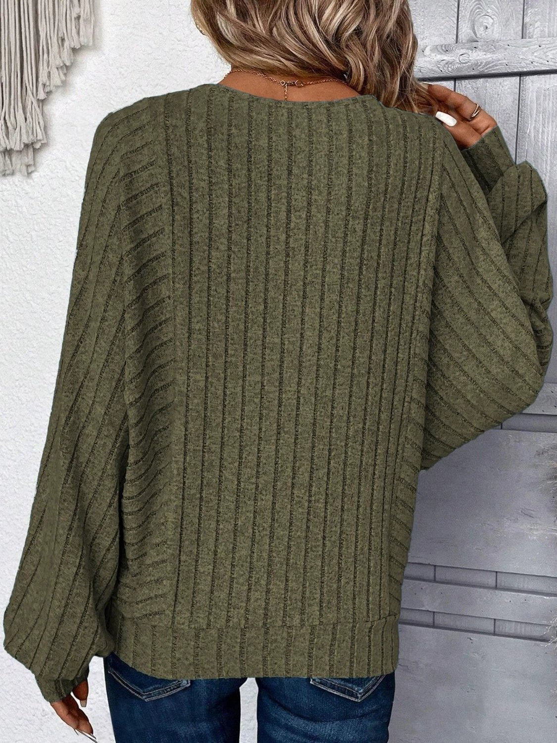 Plus Size Round Neck Batwing Sleeve T-Shirt by Lady Ros