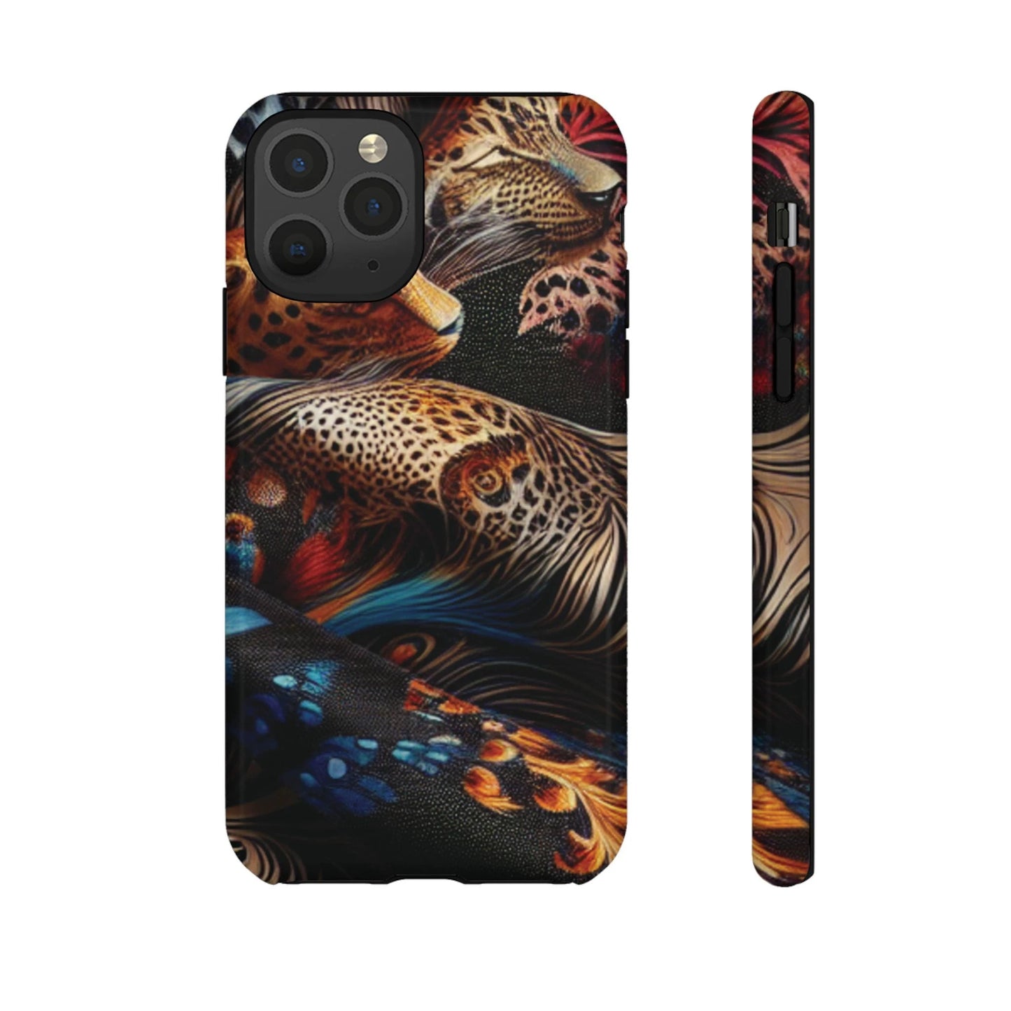 Stylish Tough Phone Case with Elegant Black and Gold Design by Printify