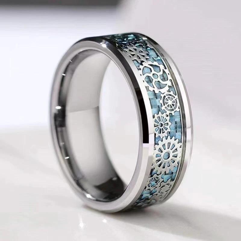 Men's Wide Titanium Steel Plain Ring by GJG Denim