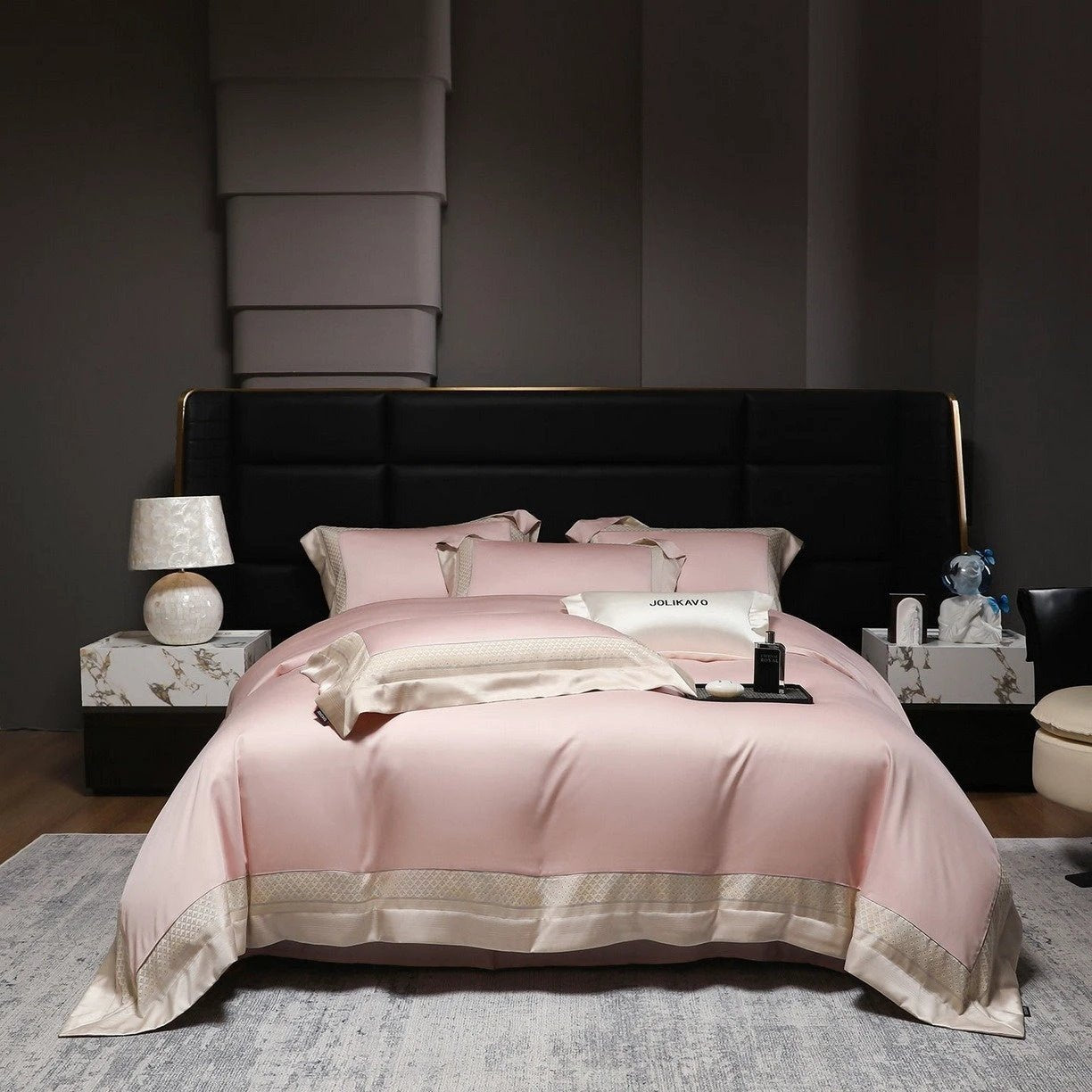 Sateen Long-staple Cotton Four-piece Duvet Cover Set by GJG Denim