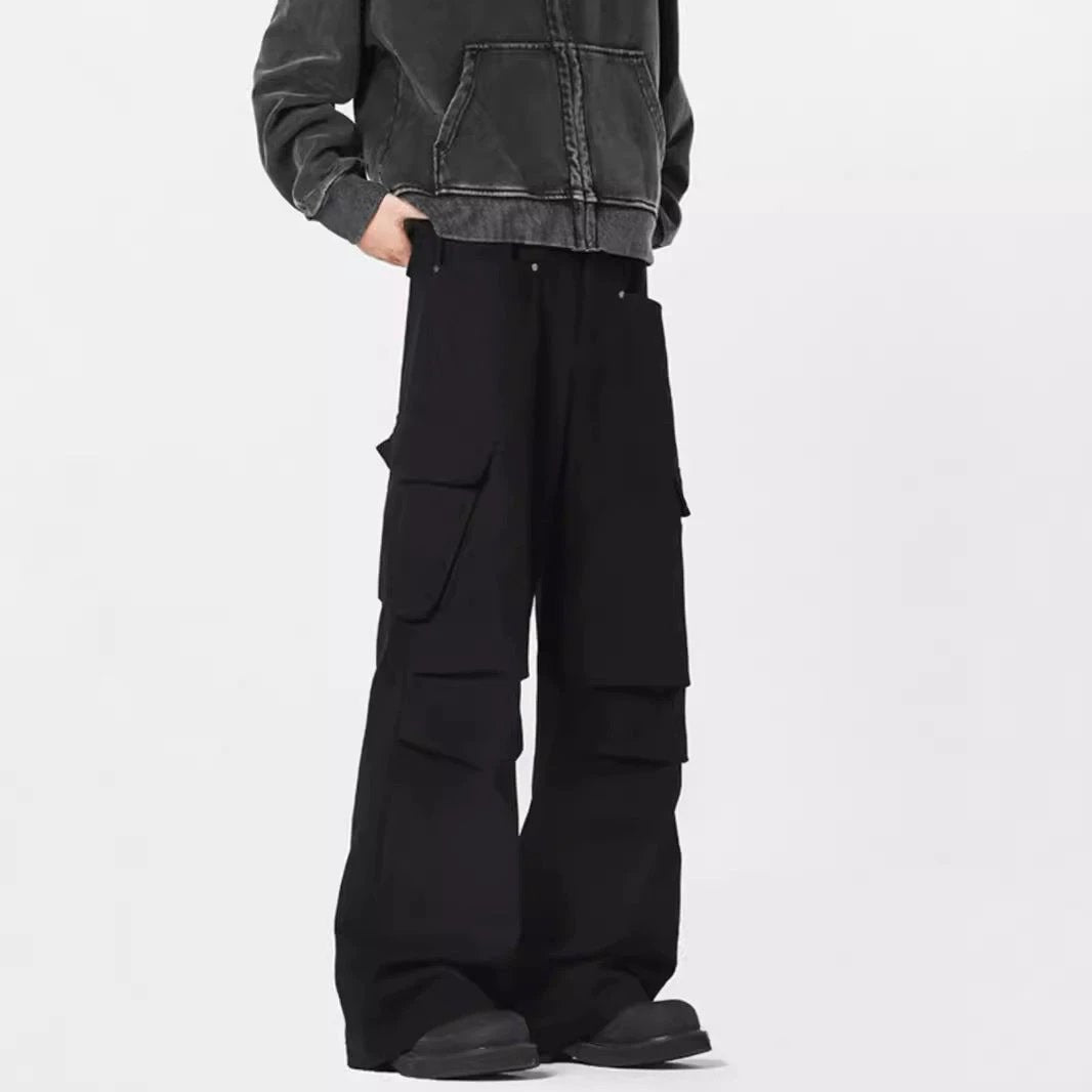 Retro Men's Straight Cargo Casual Pants by GJG Denim