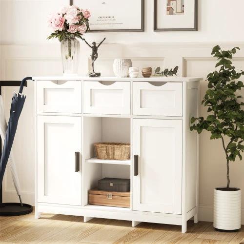 Storage Cabinets,Wooden Floor Cabinet,with Drawers And Shelves Storage Cabinets,Accent Cabinet For Bathroom by GJG Denim