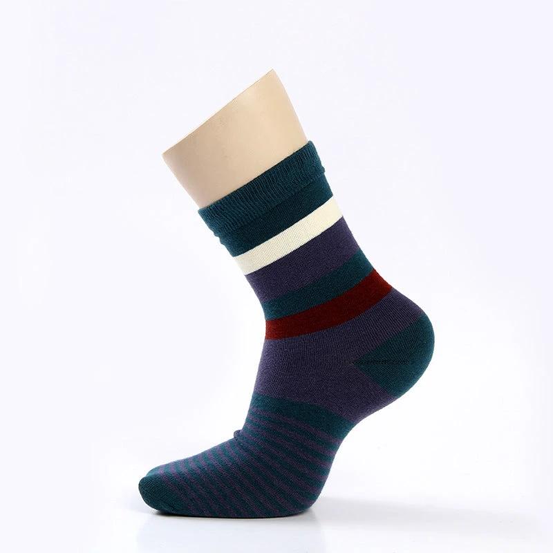 Men's Cotton Colorful Stripes Socks by GJG Denim