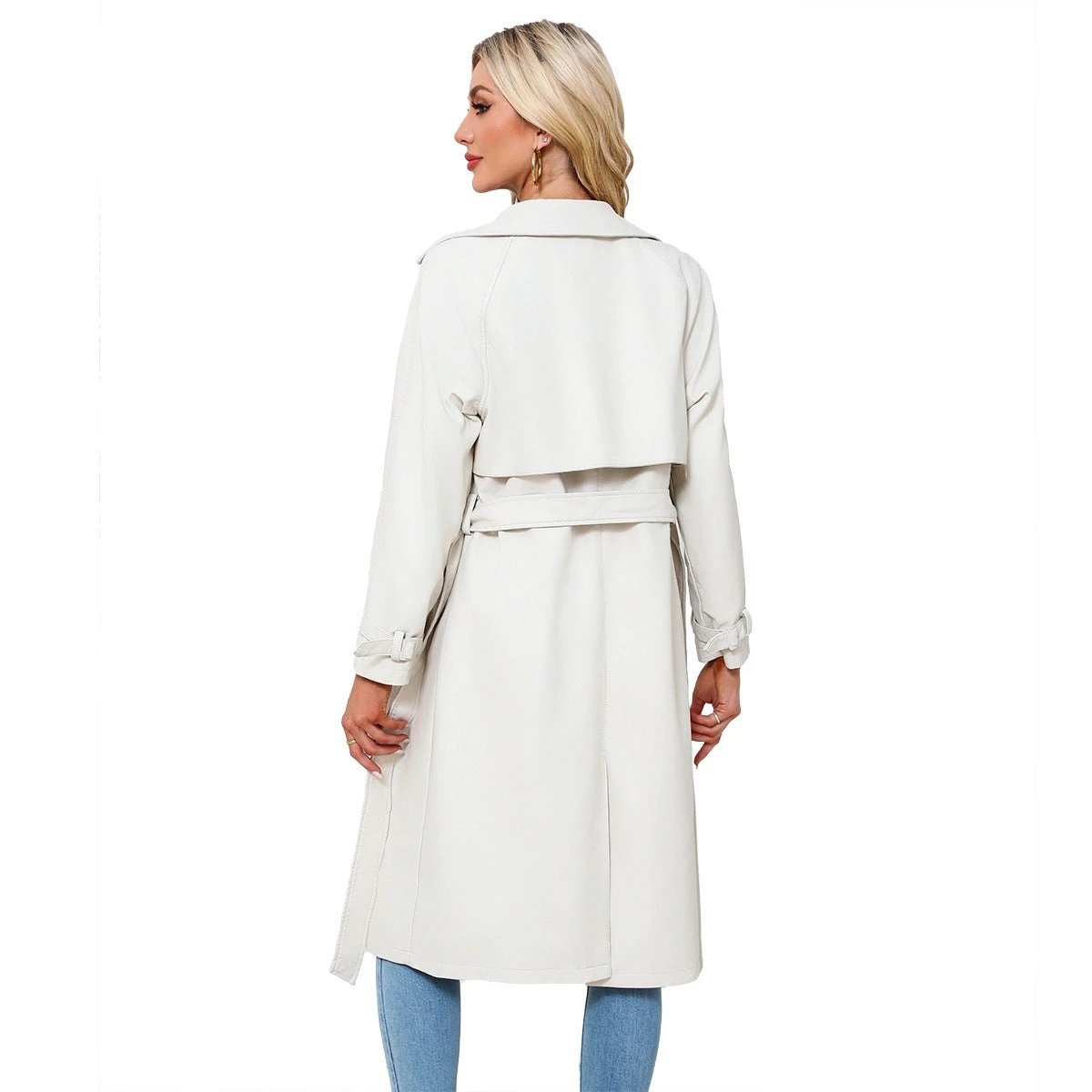 SpringAutumn Womens Trench Coat Long Loose Jacket by GJG Denim