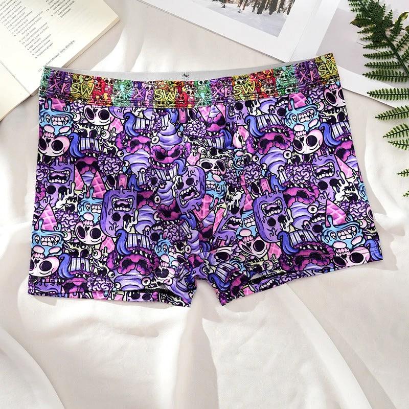 Men's Printed Skull Breathable Boxers by GJG Denim