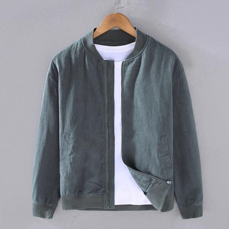 Men's Fashion Retro Ramie Casual Loose Jacket by GJG Denim