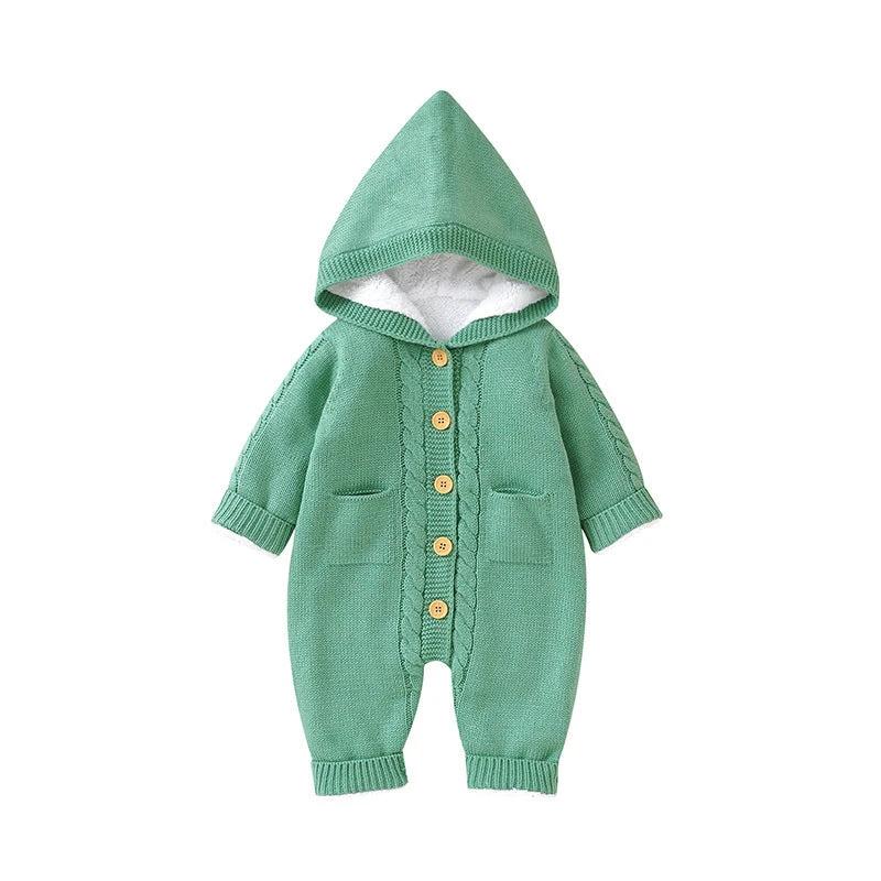 Baby Winter Thickened Knitting Jumpsuit Romper by GJG Denim