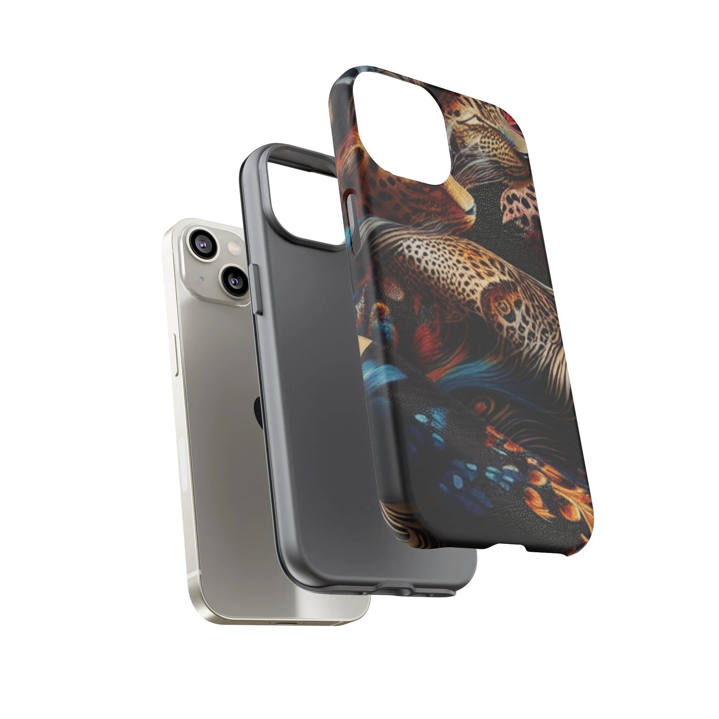 Stylish Tough Phone Case with Elegant Black and Gold Design by Printify