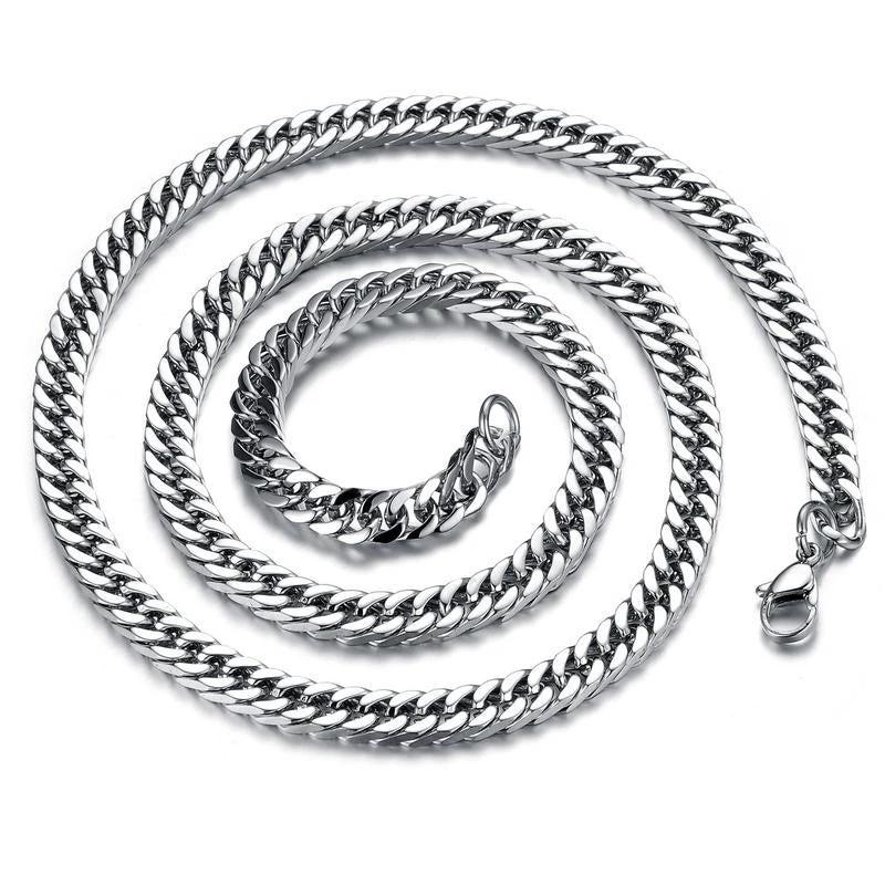 Man's Classical Stainless Steel Link Chain by GJG Denim