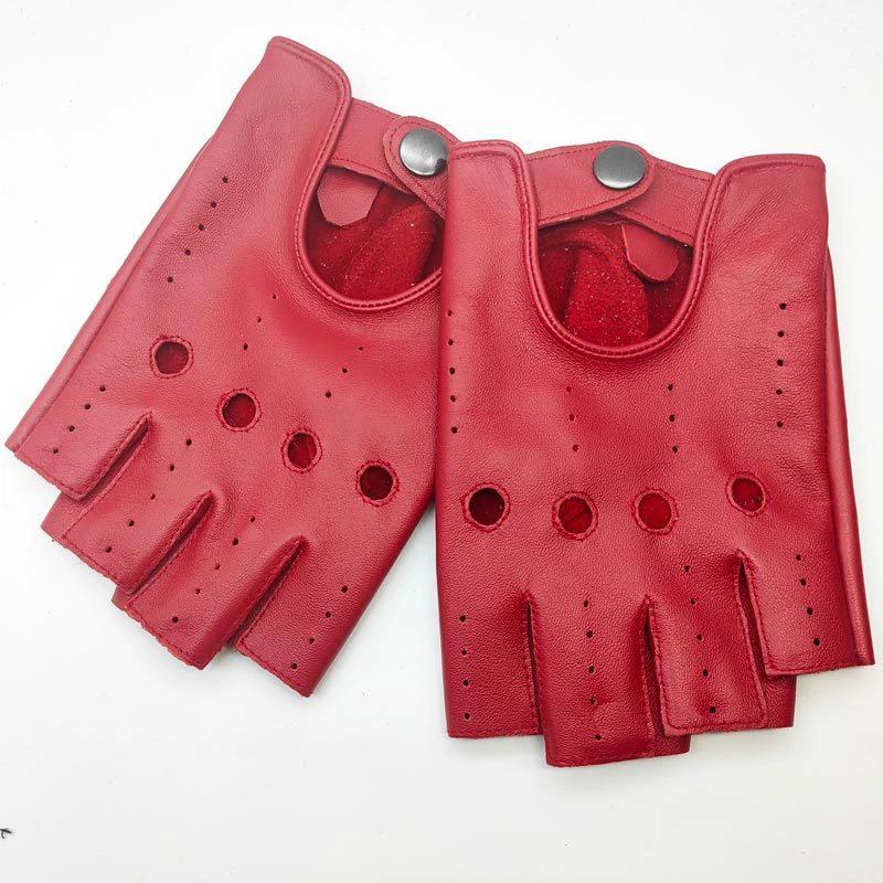 Men's Winter Sheepskin Half Finger Gloves by GJG Denim