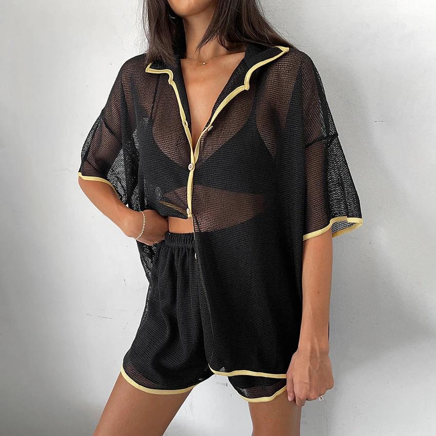 See-through Cardigan lounge set Two-piece Set For Women by GJG Denim