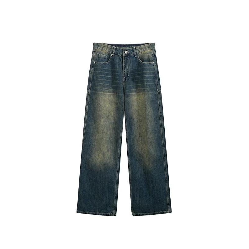 Men's Washed Wide Leg Jeans by GJG Denim