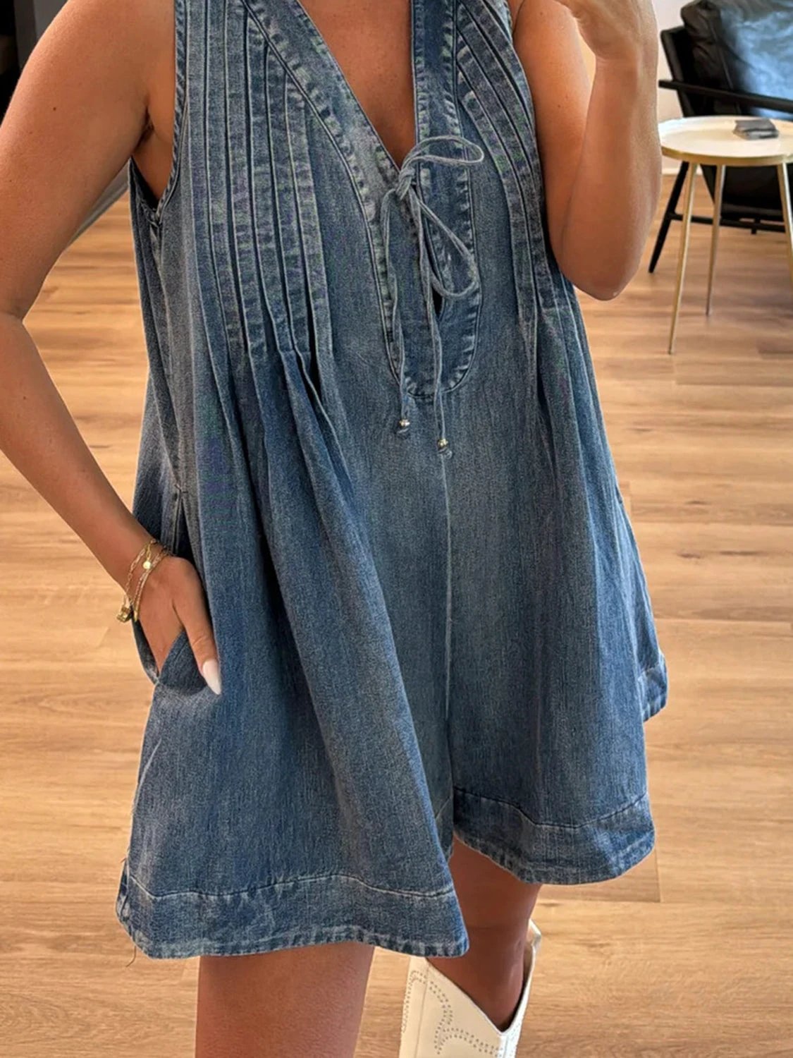 Tied Romper with Pockets by Lady Ros