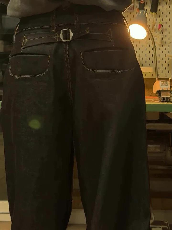 Men's Classic Pocket Denim Wide-Leg Jeans by GJG Denim