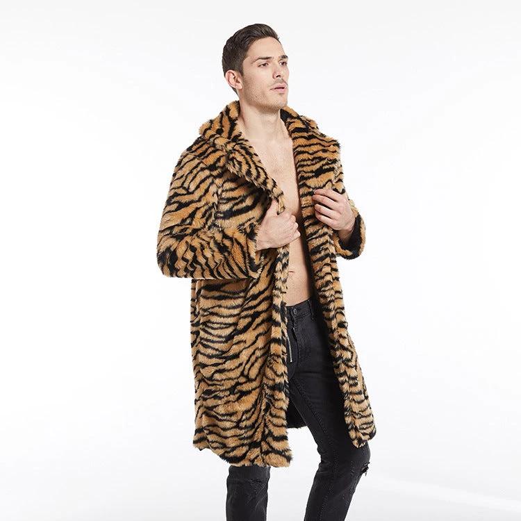 Men's Faux Fur Long-cut Coat by GJG Denim